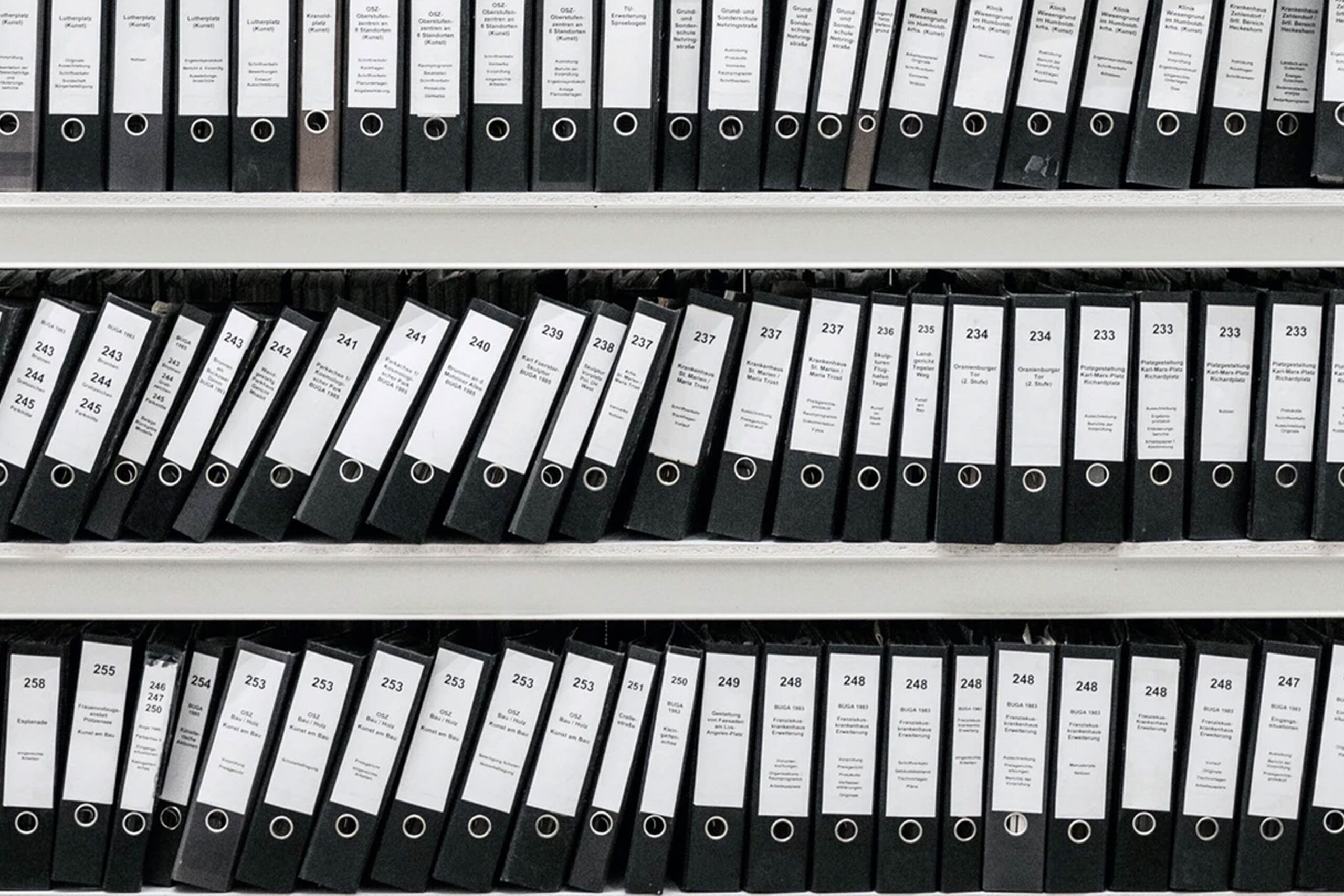 RIng Binder Files on Shelves Ring Binder Files on Shelves